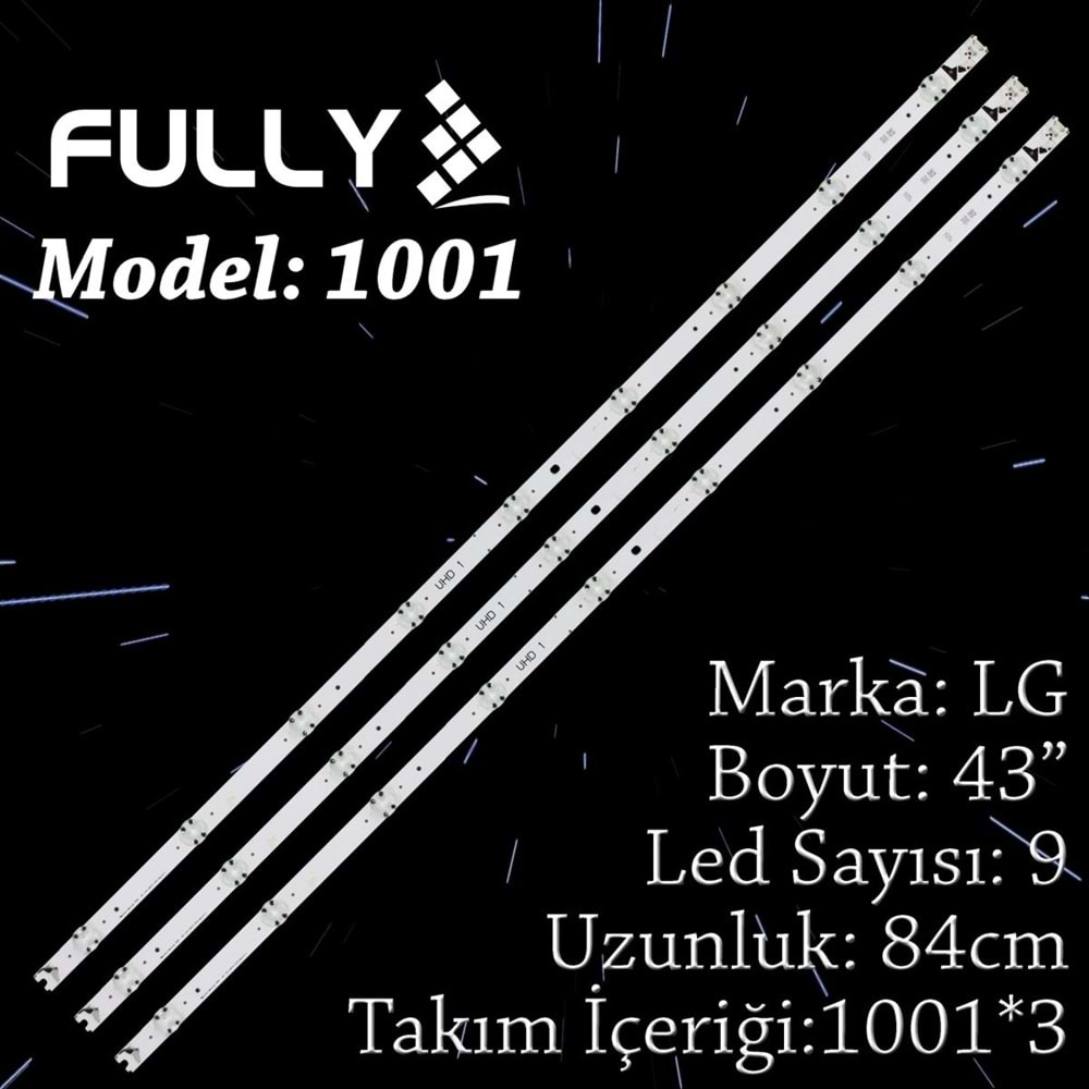 FULLY SET-1001 LG 43 INC 3 ADET (SET) TV LED BAR