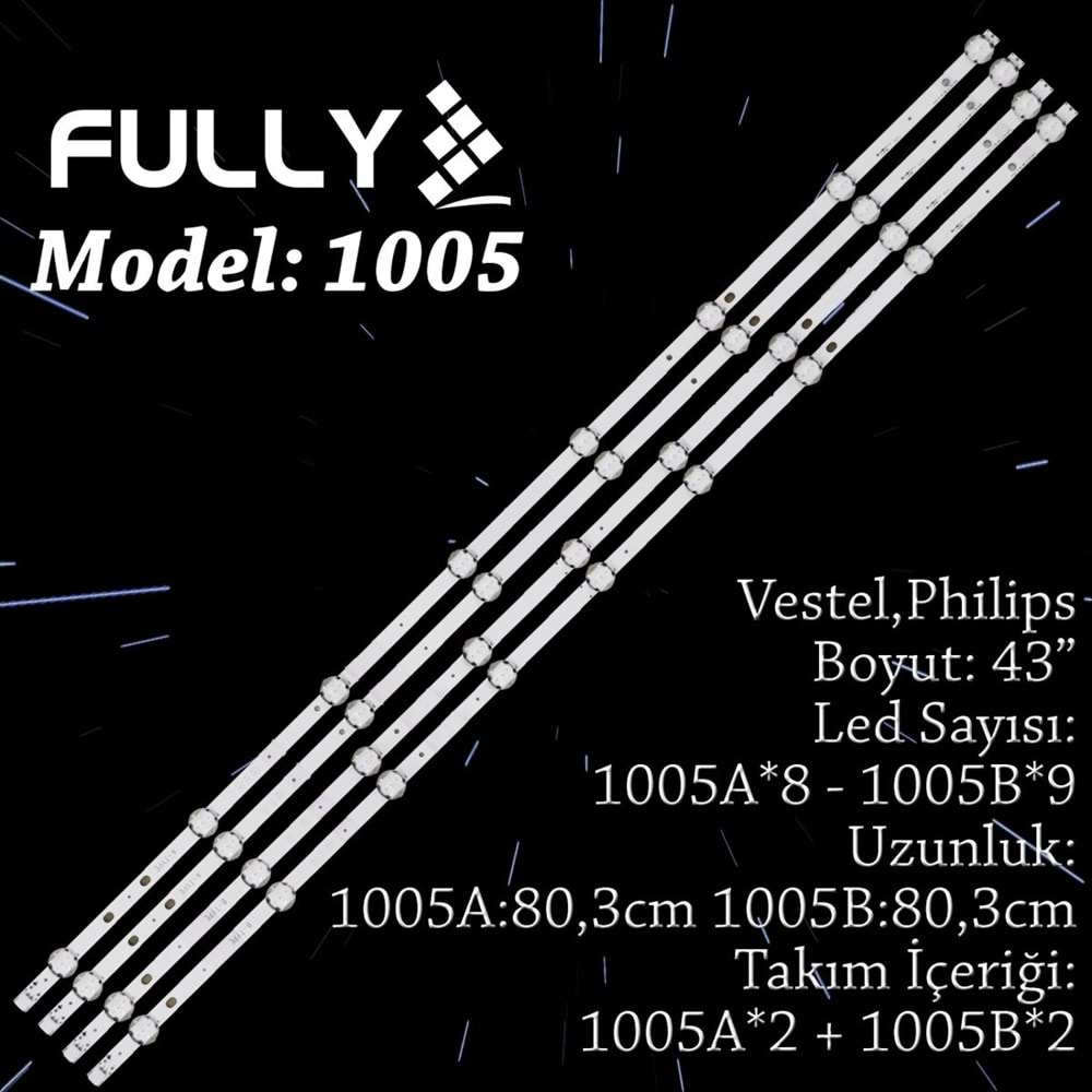 FULLY SET-1005 VESTEL 43 INC 2A+2B ADET (SET) TV LED BAR