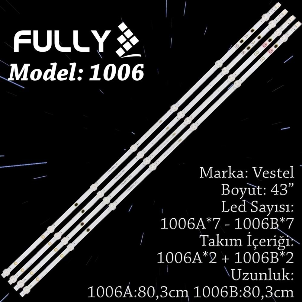 FULLY SET-1006 VESTEL 43 INC 2A+2B ADET (SET) TV LED BAR