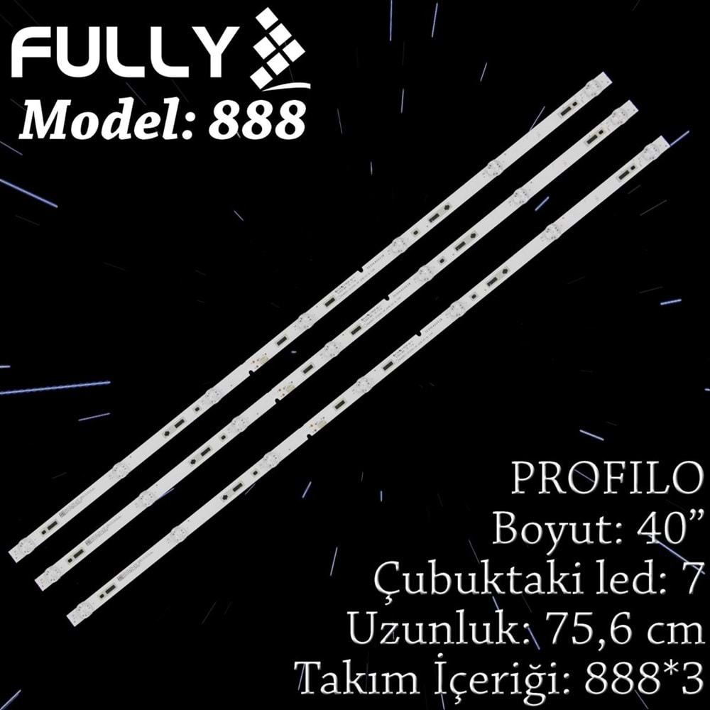 FULLY SET-888 PROFİLO 40 INC 3 ADET (SET) TV LED BAR