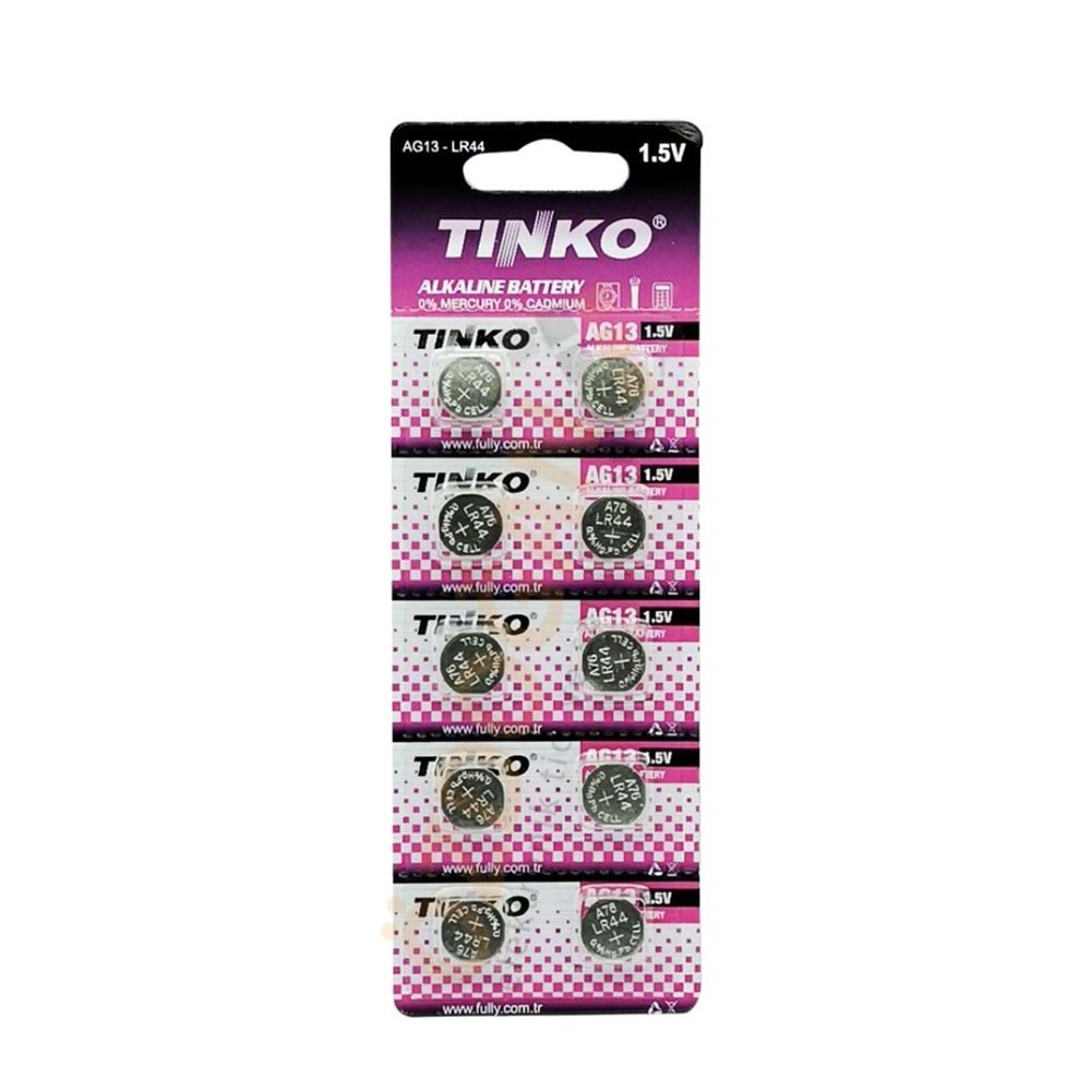 Tinko 1.5V Ag13 Lr44 10Lu Blister Paket Alkalin Pil