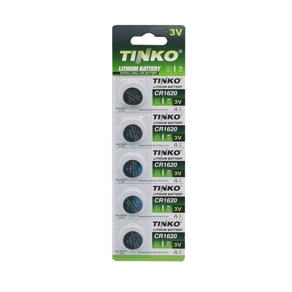 Tinko Cr1620 3V 5'Li Blister Paket Lityum Pil