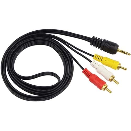 3 Rca 3.5mm stereo 1.5mt Kablo