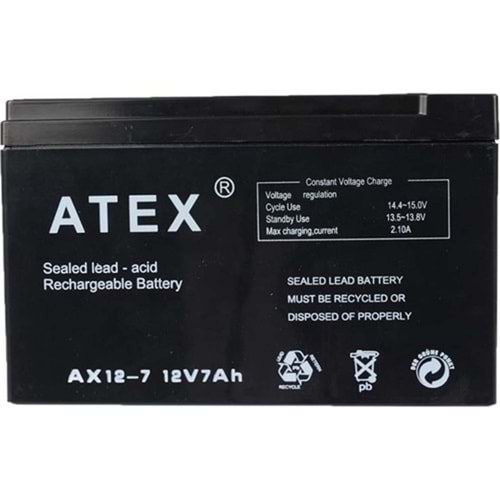 Atex 12V 7A Kuru Akü