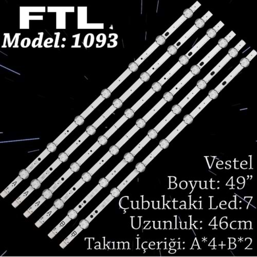 FTL SET-1093 VESTEL 49 INC 4A+2B ADET (SET) TV LED BAR