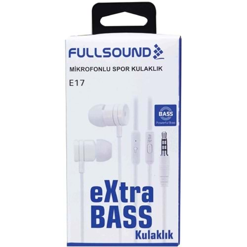 Fullsound Extra Bass Mikrofonlu Kulakiçi Kulaklık Beyaz Renk