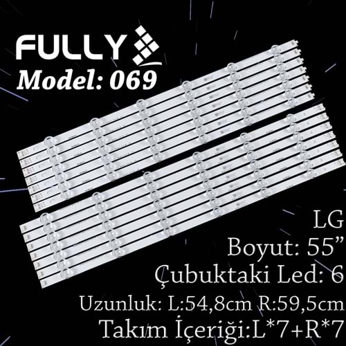 FULLY SET-069 LG 55 INC 7L+7R 14 ADET (SET) TV LED BAR