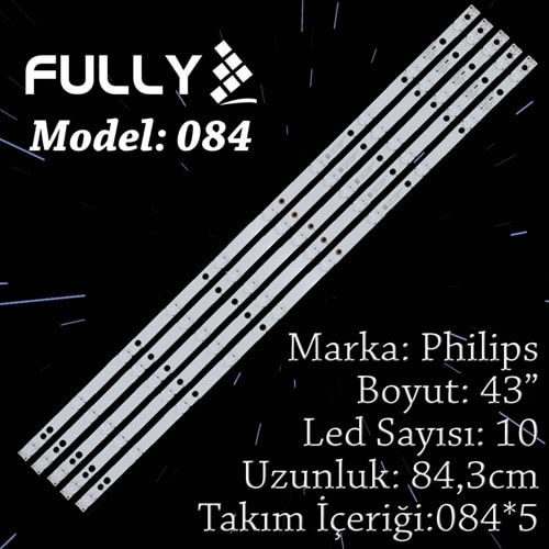 FULLY SET-084 PHILIPS 43 INC 5 ADET (SET) TV LED BAR