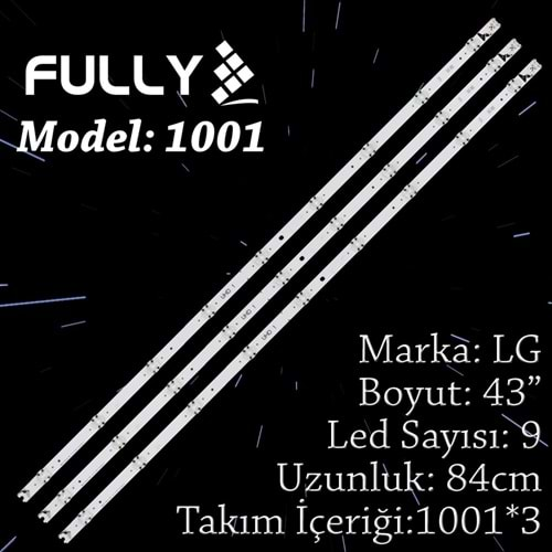 FULLY SET-1001 LG 43 INC 3 ADET (SET) TV LED BAR