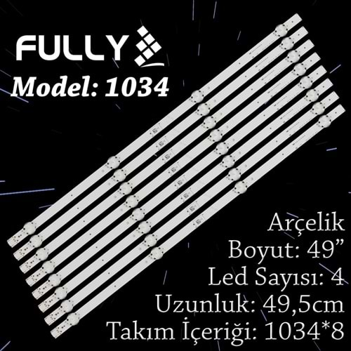 FULLY SET-1034 ARÇELİK 49 INC 8 ADET (SET) TV LED BAR