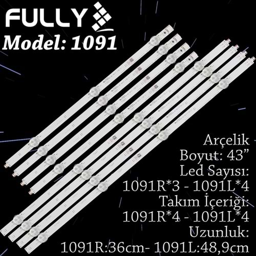 FULLY SET-1091 ARÇELİK 43 INC 4L+4R ADET (SET) TV LED BAR