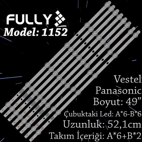 FULLY SET-1152 VESTELPanasonic 49 INC 6A+2B ADET (SET) TV LED BAR