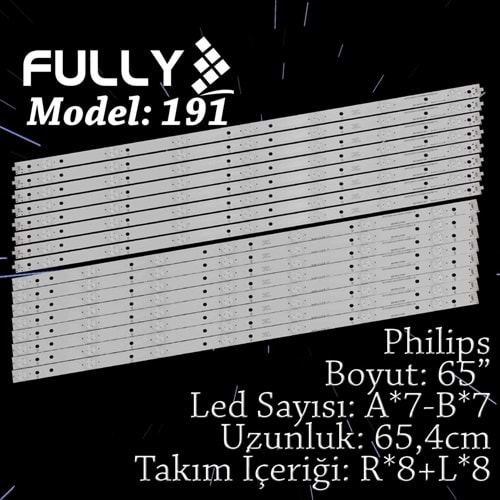 FULLY SET-191 PHILIPS 65 INC 8R+8L ADET (SET) TV LED BAR