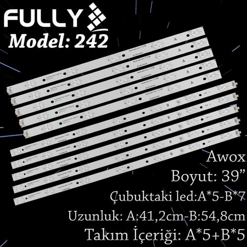 FULLY SET-242 AWOX 49 INC 5A+5B ADET (SET) TV LED BAR