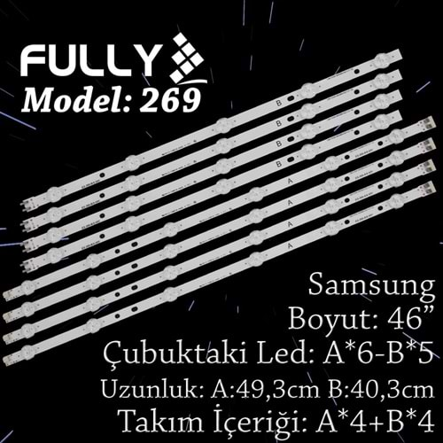 FULLY SET-269 SAMSUNG 46 INC 4A+4B ADET (SET) TV LED BAR