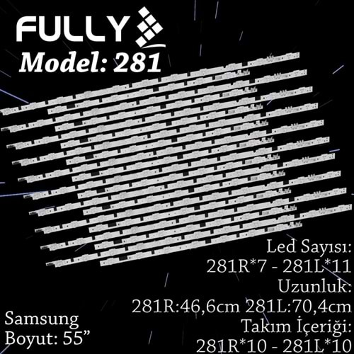 FULLY SET-281 SAMSUNG 55 INC 10R+10L ADET (SET) TV LED BAR