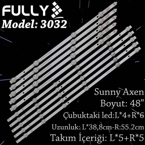 FULLY SET-3032 AXENSUNNY 48 INC 5L+5R ADET (SET) TV LED BAR