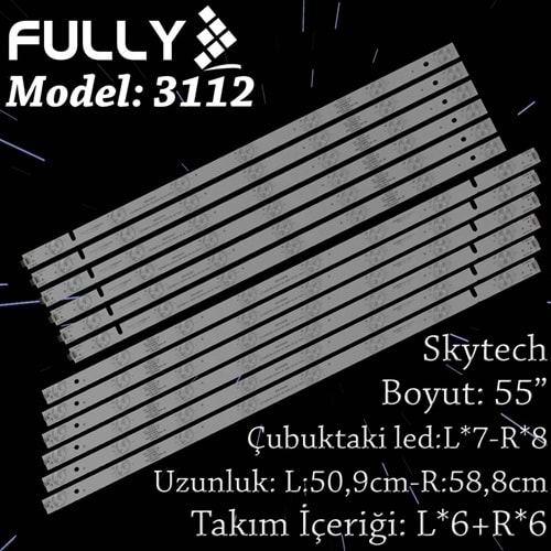 FULLY SET-3112 PROFİLO 55 INC 6L+6R ADET (SET) TV LED BAR