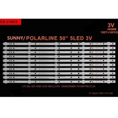 FULLY SET-3196 SUNNY 50 INC 10 ADET (SET) TV LED BAR