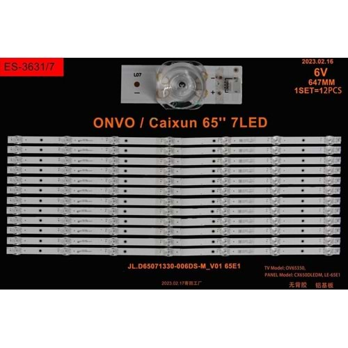 FULLY SET-3631 ONVO REDLINE 65 INC 12 ADET (SET) TV LED BAR