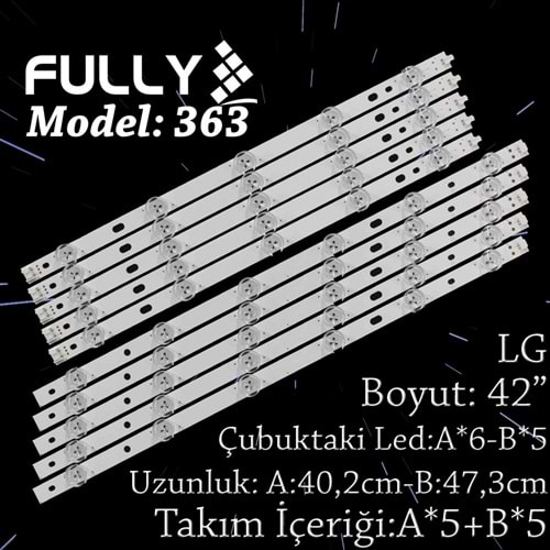 FULLY SET-363 LG 42 INC 5A+5B ADET (SET) TV LED BAR