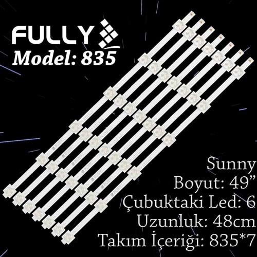 FULLY SET-835 AXENSUNNY 49 INC 7 ADET (SET) TV LED BAR