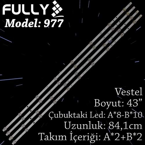 FULLY SET-977 VESTELJL 43 INC 2A+2B ADET (SET) TV LED BAR