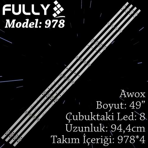 FULLY SET-978 AWOX 49 INC 4 ADET (SET) TV LED BAR