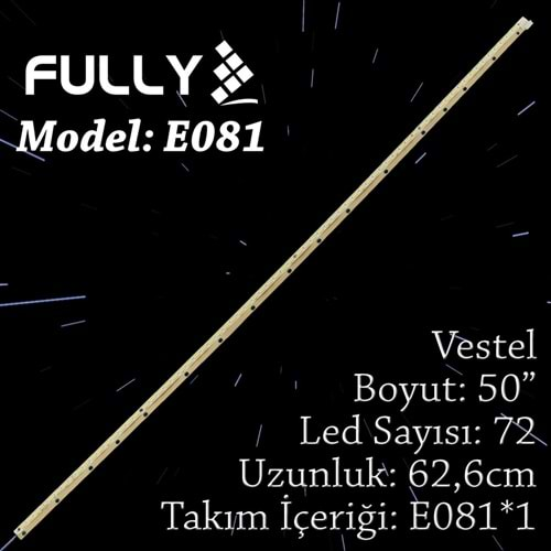 FULLY SET-ELED-081 VESTEL 50 INC 1 ADET (SET) TV LED BAR