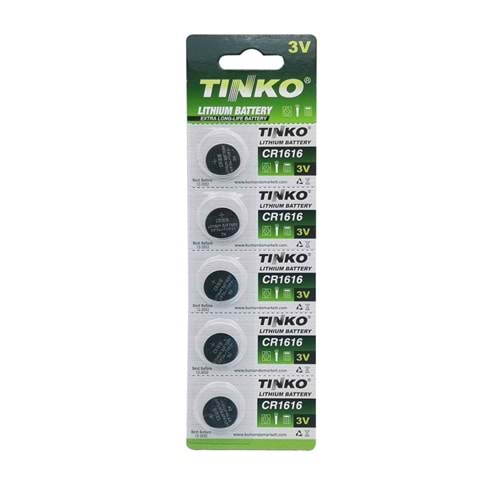 Tinko Cr1616 3V 5'Li Blister Paket Lityum Pil