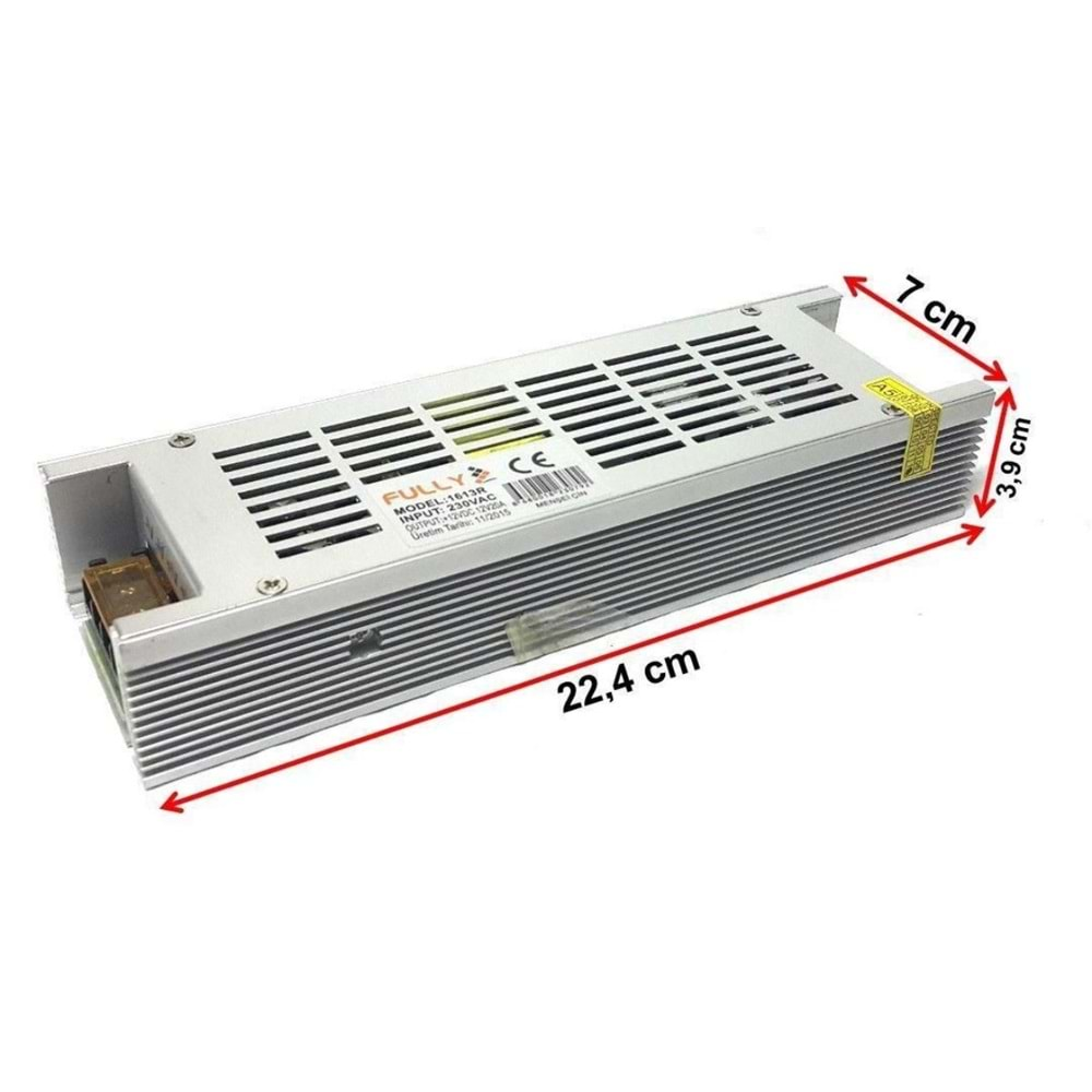 12V 20A Metal Kasa Slim Adaptör