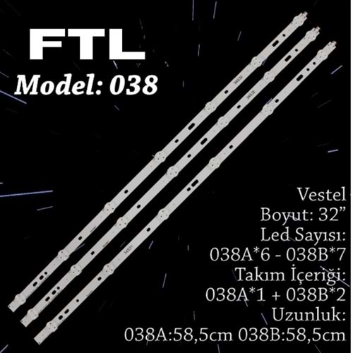 FTL SET-038 SAMSUNG,VESTEL 32INC 27Led+16Led 3 ADET (SET) TV LED BAR