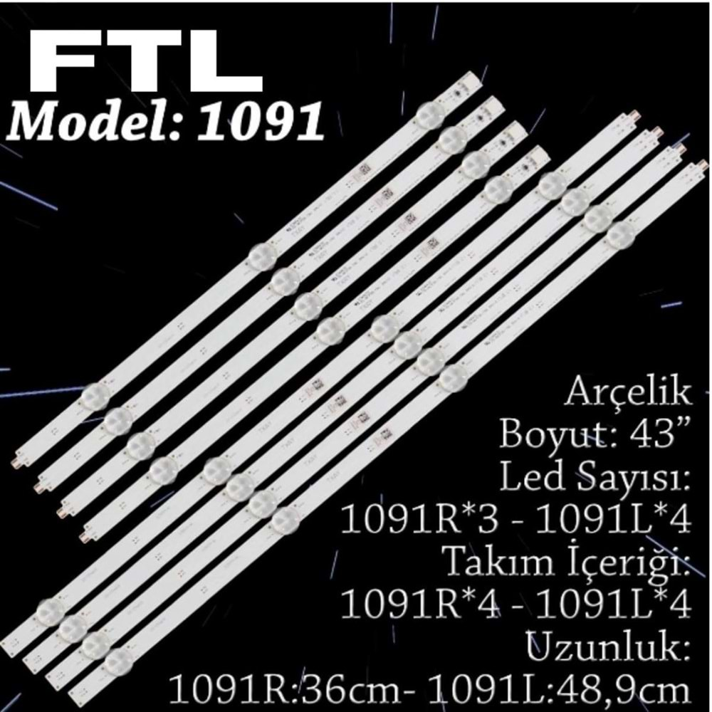 FTL SET-1091 ARÇELİK 43 INC 4L+4R ADET (SET) TV LED BAR