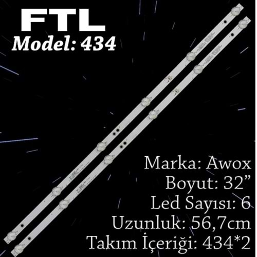 FTL SET-434 AWOX 32 INC 2 ADET (SET) TV LED BAR