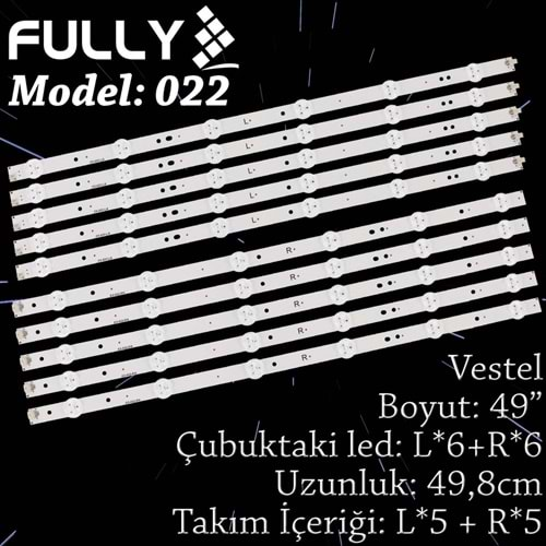 FULLY SET-022 SUNNY 49 INC 5R+5L ADET (SET) TV LED BAR