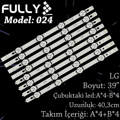 FULLY SET-024 LG 39 INC 8 ADET (SET) TV LED BAR