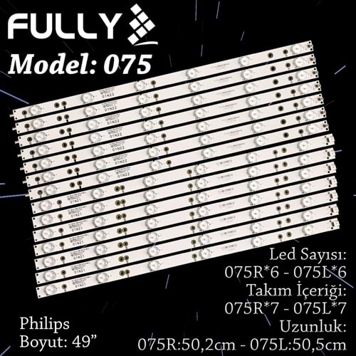 FULLY SET-075 PHILIPS 49 INC 7R+7L ADET (SET) TV LED BAR