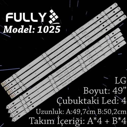 FULLY SET-1025 LG 49 INC 4A+4B ADET (SET) TV LED BAR