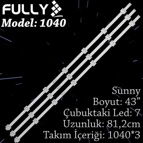 FULLY SET-1040 SUNNY 43 INC 3 ADET (SET) TV LED BAR