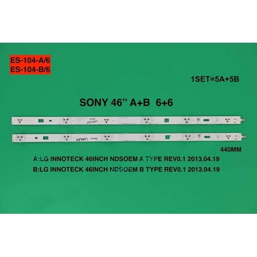 FULLY SET-104 SONY 46 INC 5A+5B ADET (SET) TV LED BAR