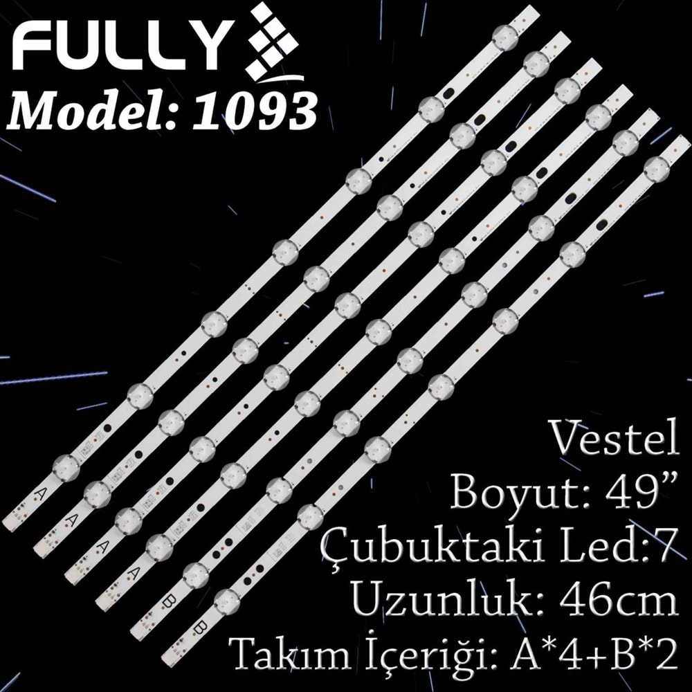 FULLY SET-1093 VESTEL 49 INC 4A+2B ADET (SET) TV LED BAR