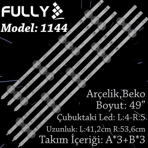 FULLY SET-1144 ArçelikBeko 49 INC 3L+3R ADET (SET) TV LED BAR