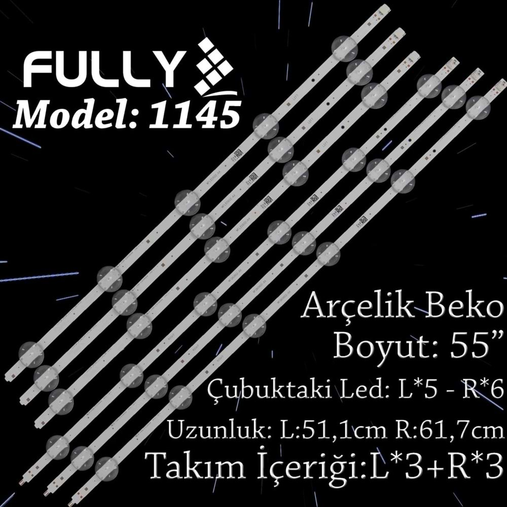 FULLY SET-1145 ArçelikBeko 55 INC 3L+3R ADET (SET) TV LED BAR