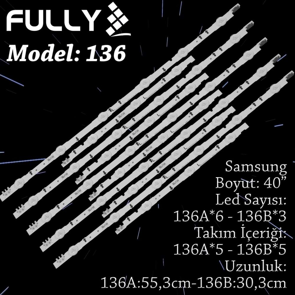 FULLY SET-136 SAMSUNG 40 INC 5A+5B ADET (SET) TV LED BAR