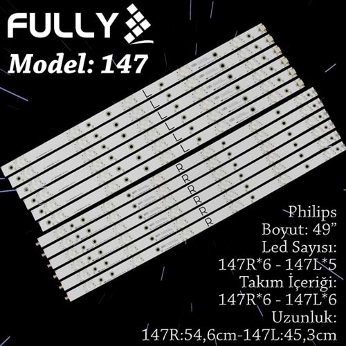 FULLY SET-147 PHILIPS 49 INC 6R+6L ADET (SET) TV LED BAR