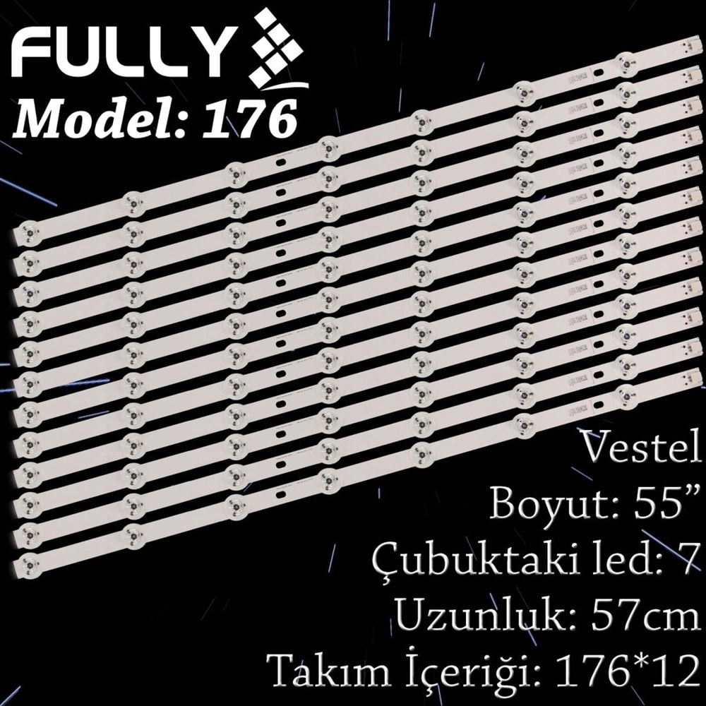 FULLY SET-176 VESTEL 55 INC 12 ADET (SET) TV LED BAR