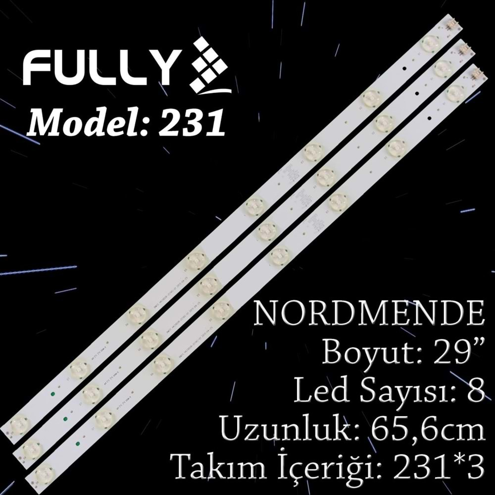 FULLY SET-231 NORDMENDE 29 INC 3 ADET (SET) TV LED BAR