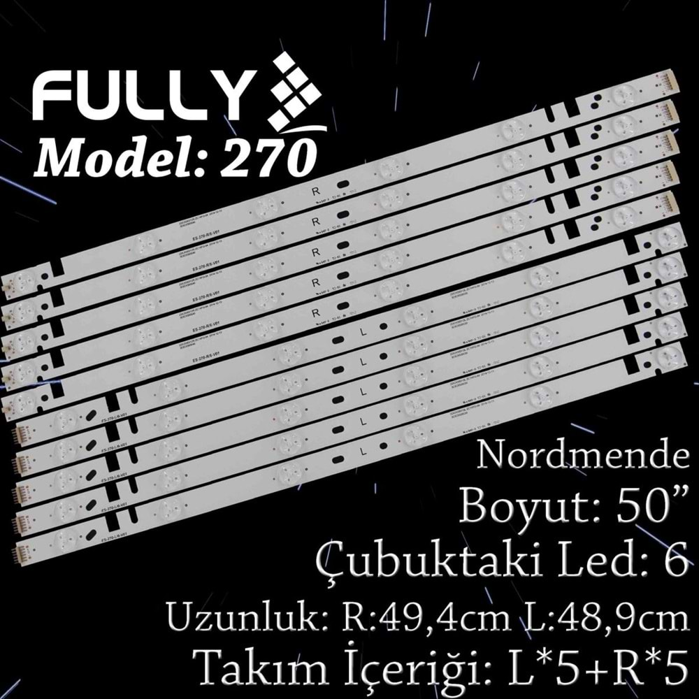 FULLY SET-270 JVCHAİER 50 INC 5R+5L ADET (SET) TV LED BAR