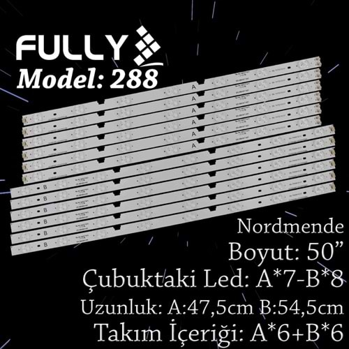 FULLY SET-288 SANYO 50 INC 6A+6B ADET (SET) TV LED BAR