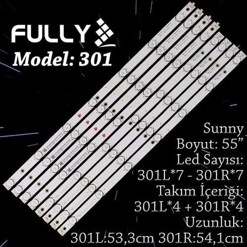 FULLY SET-301 SUNNY 55 INC 4R+4L ADET (SET) TV LED BAR